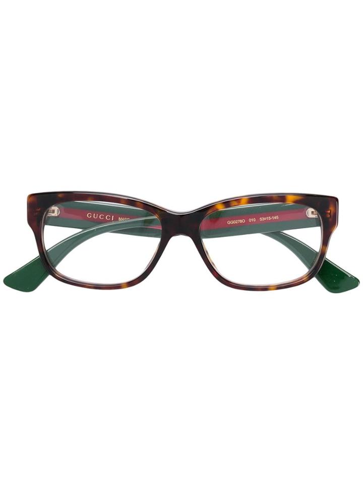 Gucci Eyewear Rectangular Glasses - Brown
