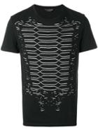Alexander Mcqueen Cut Out Detail T-shirt, Men's, Size: Large, Black, Cotton