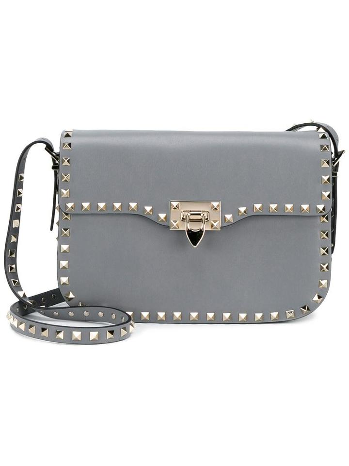 Valentino Valentino Garavani 'rockstud' Shoulder Bag, Women's, Grey, Leather/metal