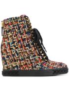 Casadei Tweed Lace-up Sneakers - Multicolour