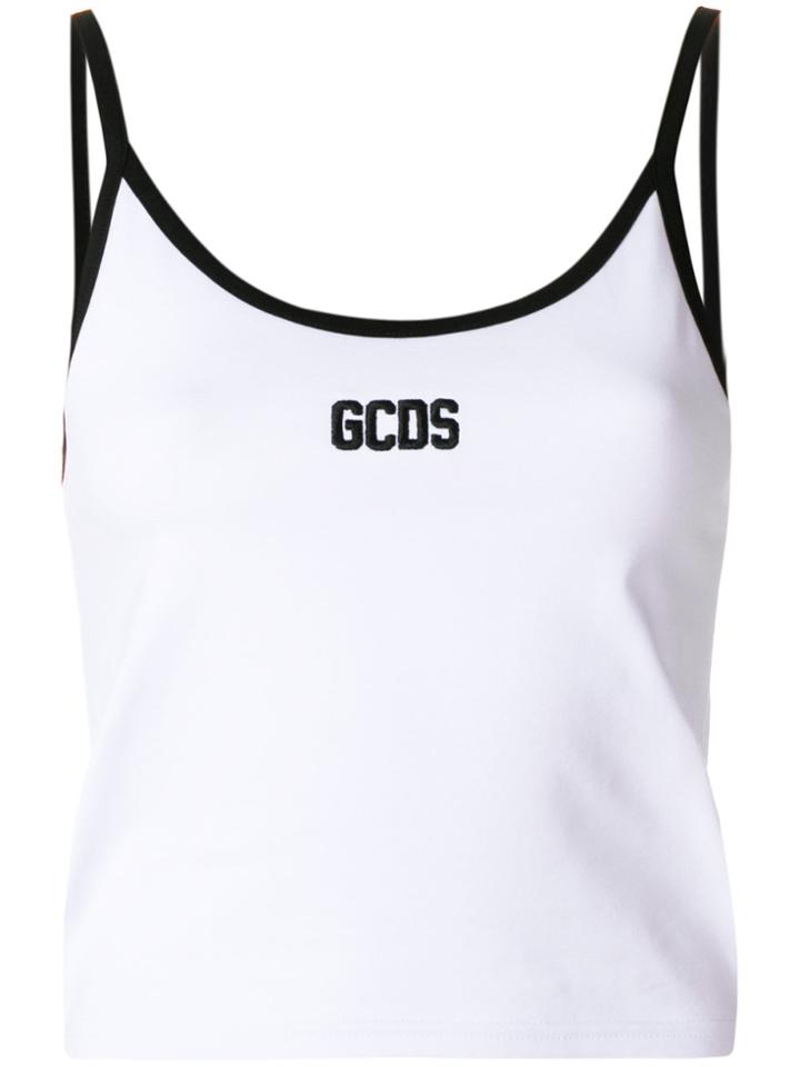 Gcds Contrast Trim Tank Top - White
