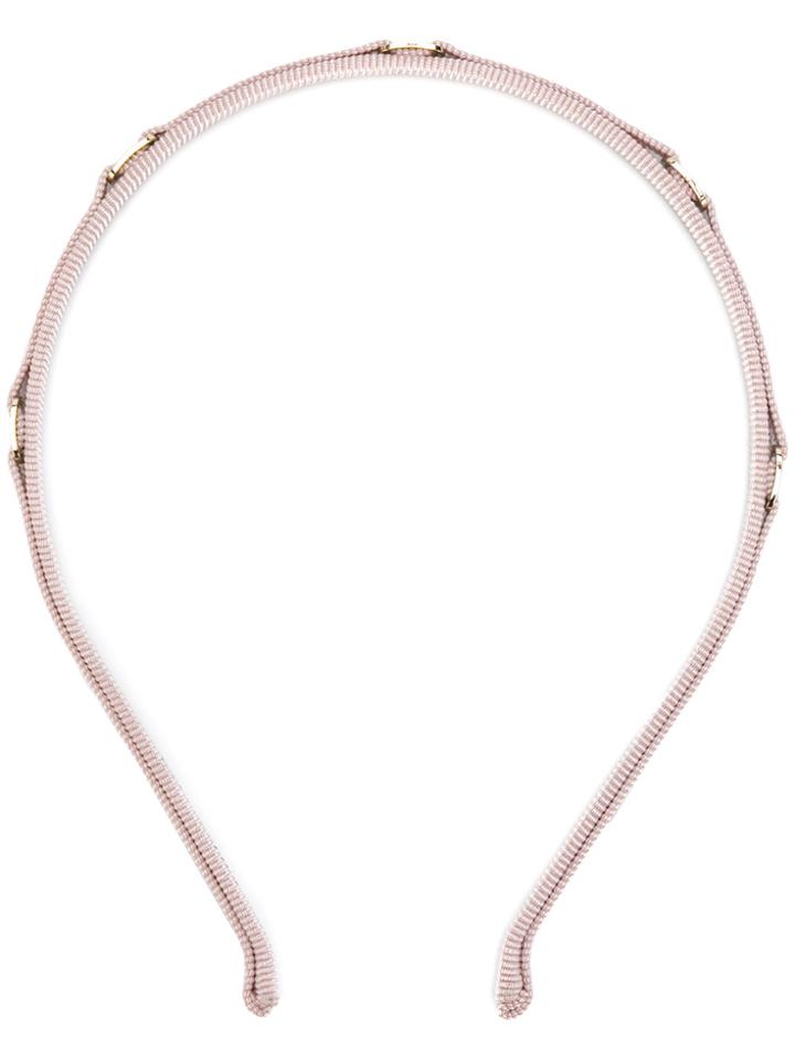 Salvatore Ferragamo Logo Engraved Hairband - Nude & Neutrals