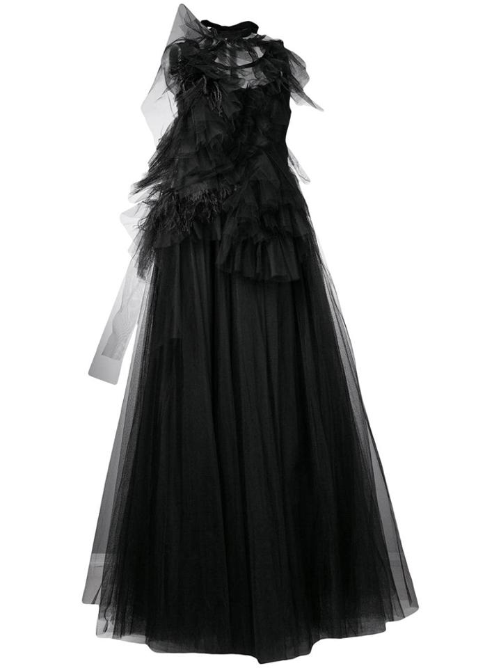 Nº21 Layered Lace Evening Dress - Black