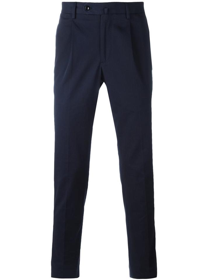 Incotex Tailored Trousers, Men's, Size: 52, Blue, Cotton