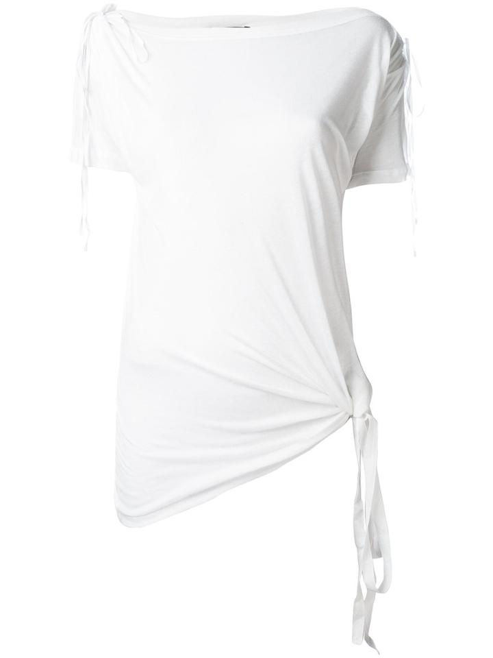 Ann Demeulemeester - Side Knot T-shirt - Women - Modal - 40, White, Modal