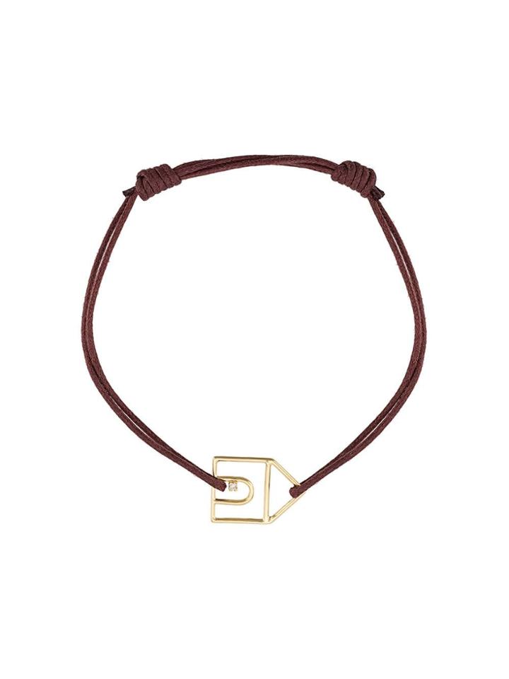 Aliita House Pendant Cord Bracelet - Brown