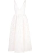 Carolina Herrera Heart Embroidered Tulle Dress - White