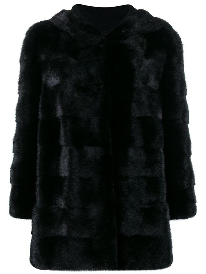 Simonetta Ravizza Hooded Button Jacket - Black