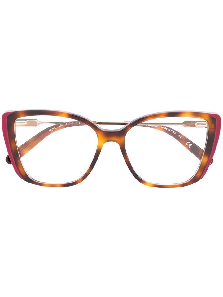 Salvatore Ferragamo Eyewear Tortoiseshell-effect Square Glasses -