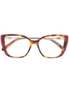 Salvatore Ferragamo Eyewear Tortoiseshell-effect Square Glasses -