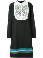 Embroidered Bib Dress - Women - Cotton - 6, Black, Cotton, Tomas Maier