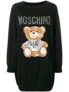 Moschino Sketch Bear Sweater Dress - Black