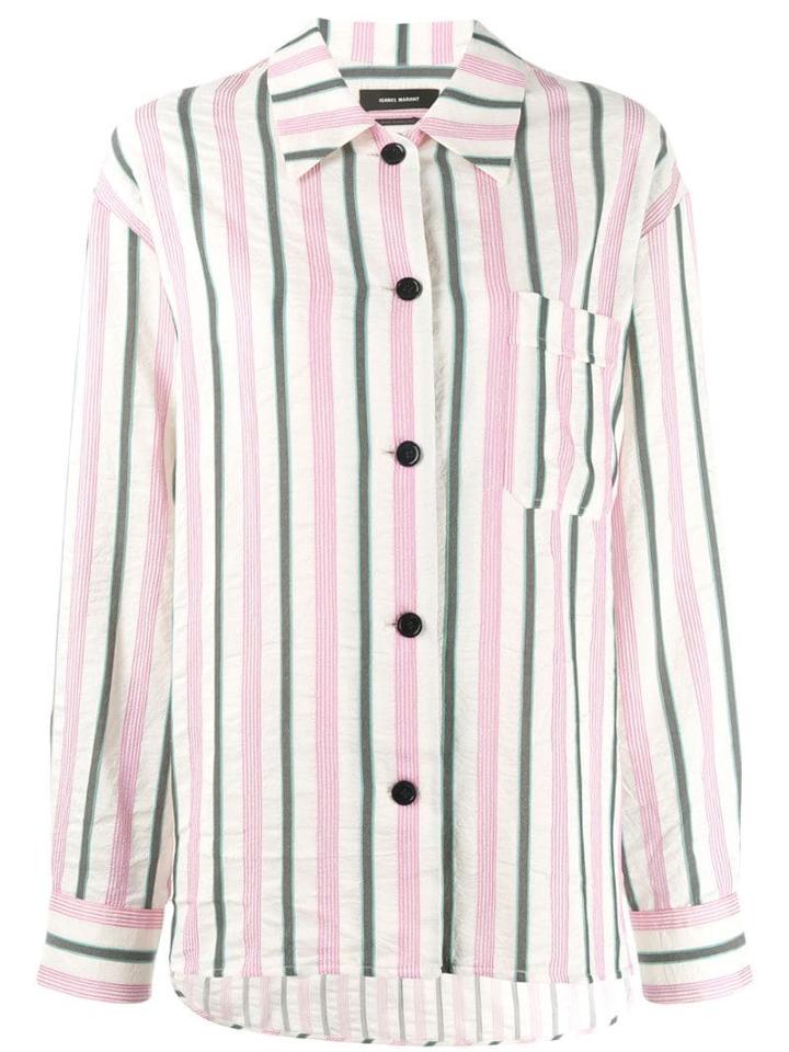 Isabel Marant Striped Shirt - White Green Pink