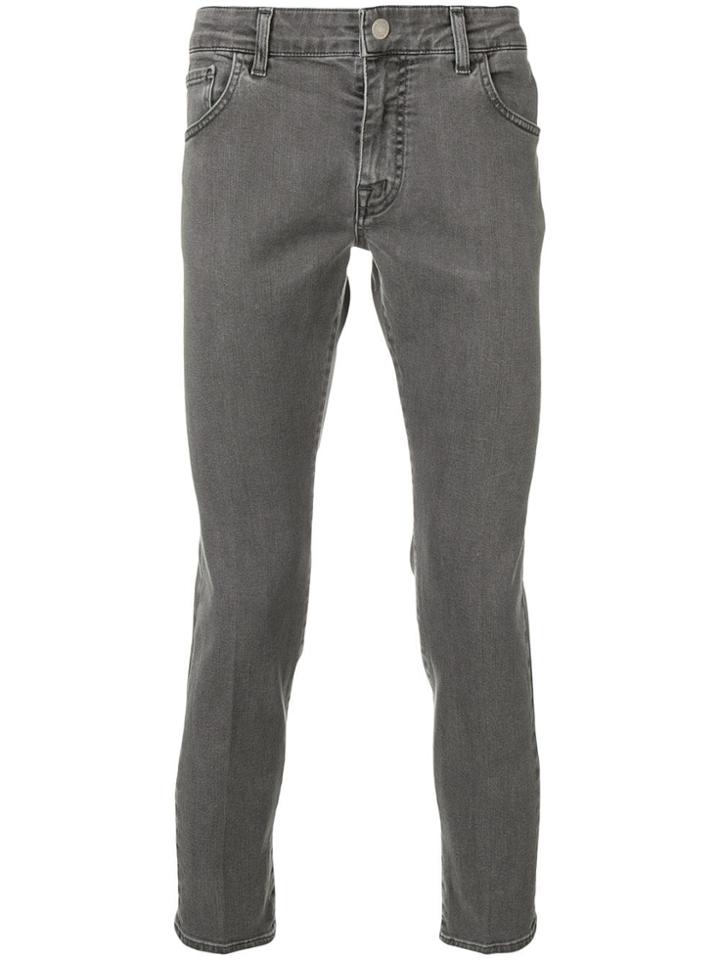 Entre Amis Cropped Slim-fit Jeans - Grey