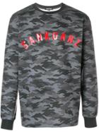 Sankuanz Camouflage Logo Print Sweatshirt - Grey