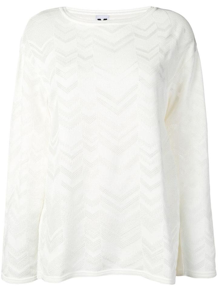 M Missoni Patterned Knit Jumper - White