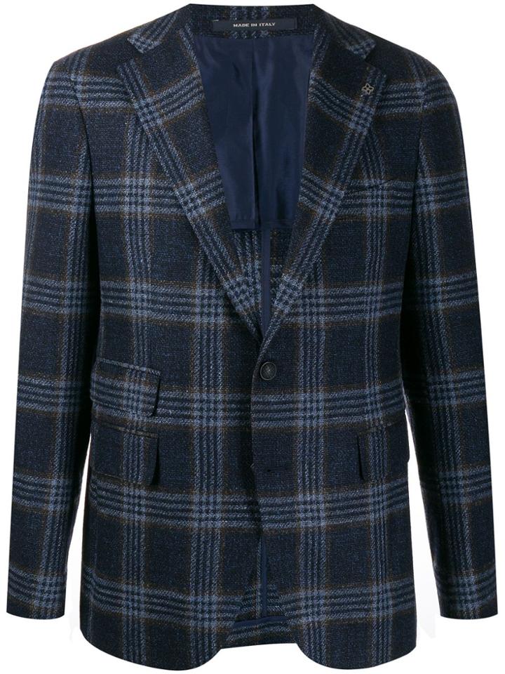 Tagliatore Tartan-print Blazer - Blue