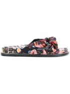 Etro Embroidered Open-toe Sandals - Black