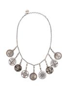 Roberto Cavalli Coin Charm Necklace - Silver