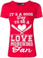 Love Moschino Quote Print T-shirt - Red