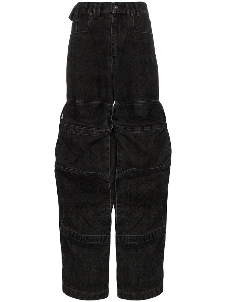 Y/project Cargo Pocket Flared Jeans - Black