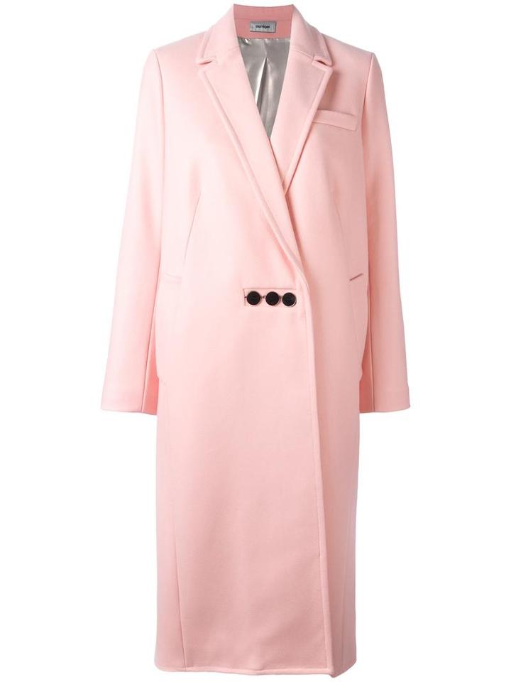 Courrèges Oversized Long Coat, Women's, Size: 40, Pink/purple, Silk/polyamide/wool
