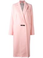 Courrèges Oversized Long Coat, Women's, Size: 40, Pink/purple, Silk/polyamide/wool