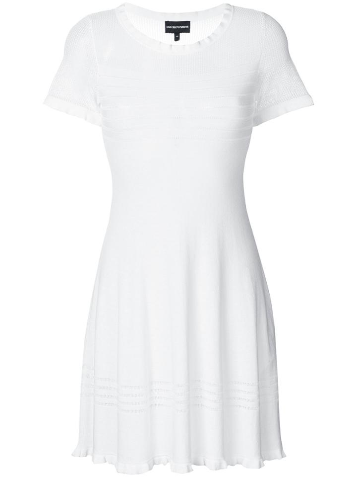 Emporio Armani Mesh-panel Mini Dress - White