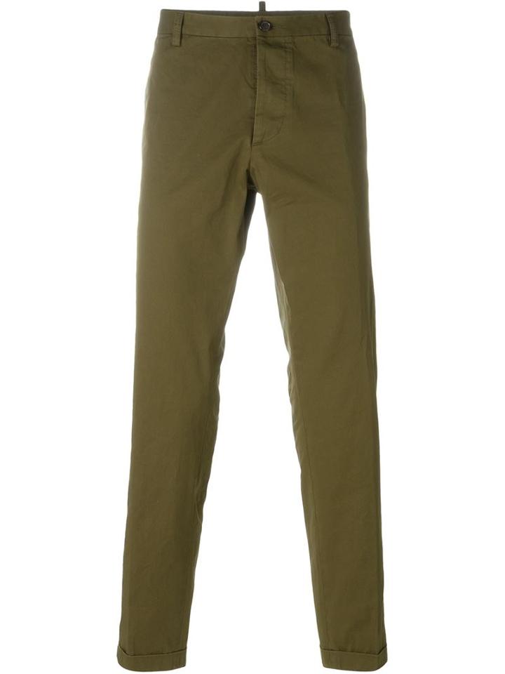 Dsquared2 Chino Trousers, Men's, Size: 48, Green, Cotton