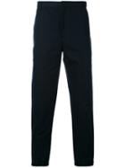 Button Detail Trousers - Men - Cotton - 48, Blue, Cotton, Emporio Armani