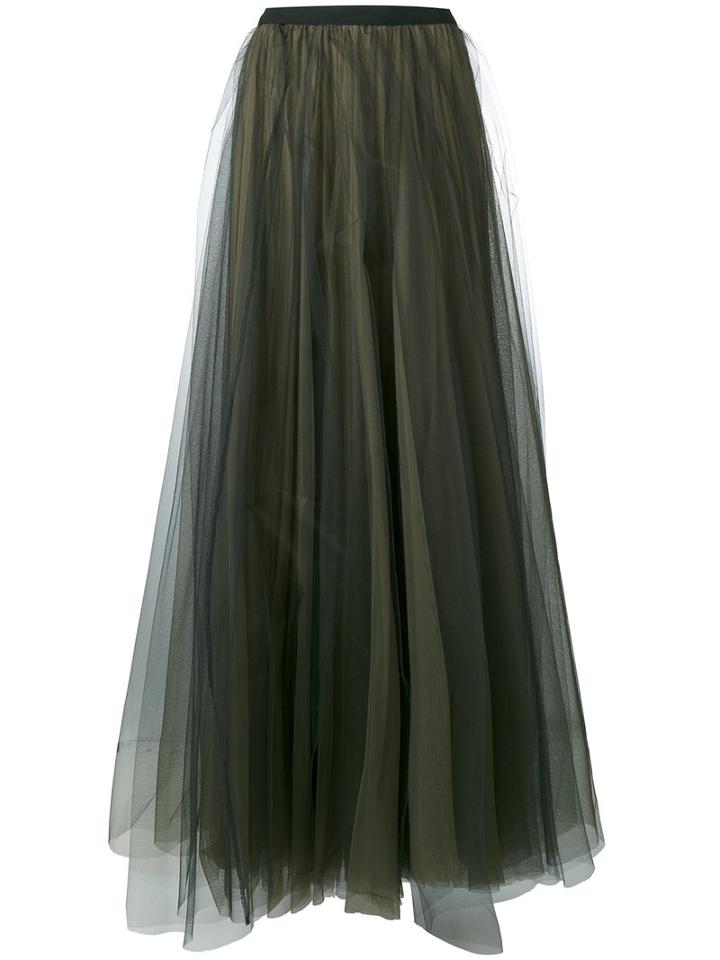 Lédition Pleated Maxi Skirt, Women's, Size: 40, Green, Polyamide