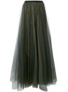 Lédition Pleated Maxi Skirt, Women's, Size: 40, Green, Polyamide