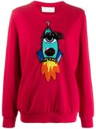 No Ka' Oi Appliqué Detail Sweatshirt - Red