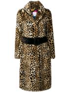 Ainea Belted Faux Fur Coat - Brown