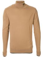 Emporio Armani Logo Knitted Roll-neck Jumper - Brown