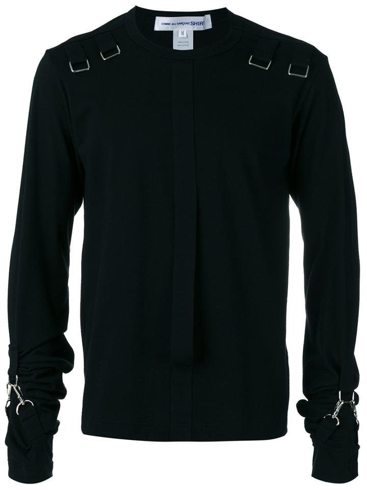 Comme Des Garçons Shirt - Strappy Details Longsleeved T-shirt - Men - Cotton - M, Black, Cotton
