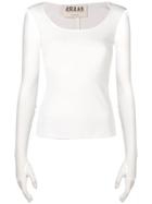 A.w.a.k.e. Mode Scoop Neck Gloved Top - White