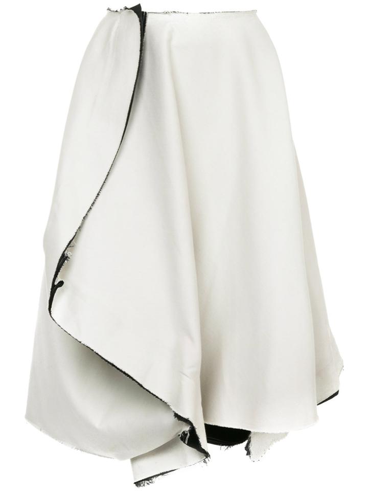 Comme Des Garçons Vintage Distressed Asymmetric Skirt - White