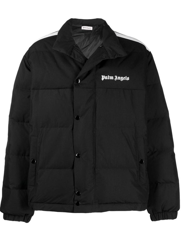 Palm Angels Oversized Logo Puffer Coat - Black