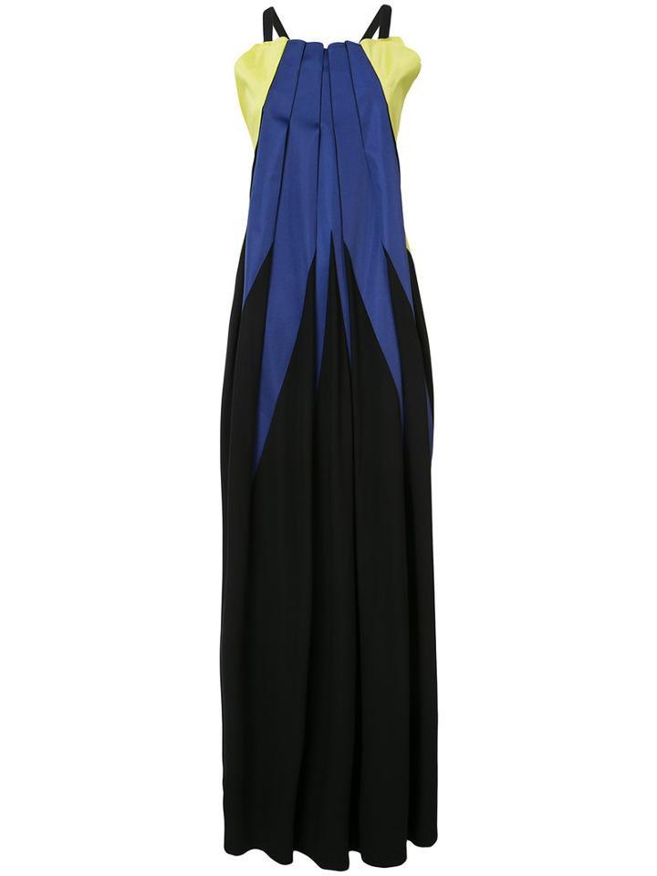 Pleated Colour Block Dress - Women - Polyester/polyurethane/triacetate - 2, Black, Polyester/polyurethane/triacetate, Issey Miyake