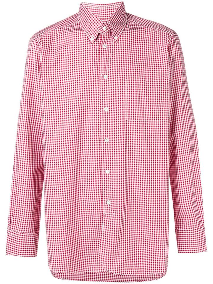 Bagutta Button Down Check Shirt - Red
