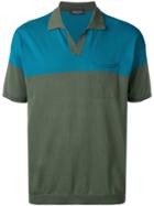 Roberto Collina Colour Block Polo Shirt - Green