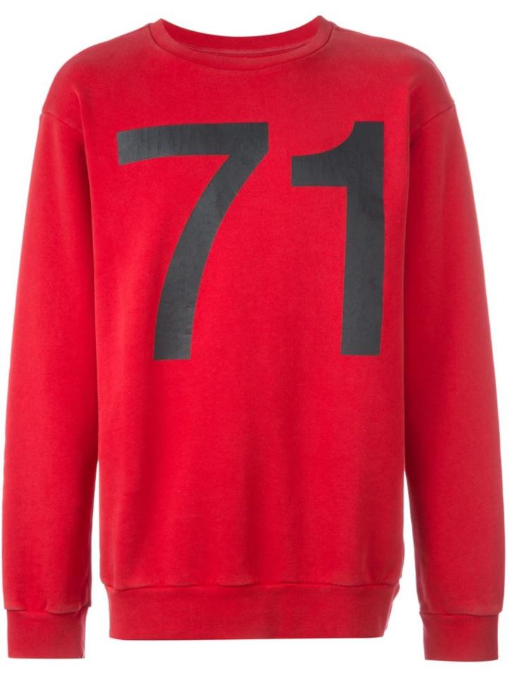 Palm Angels 71 Print Sweatshirt, Men's, Size: Medium, Red, Cotton