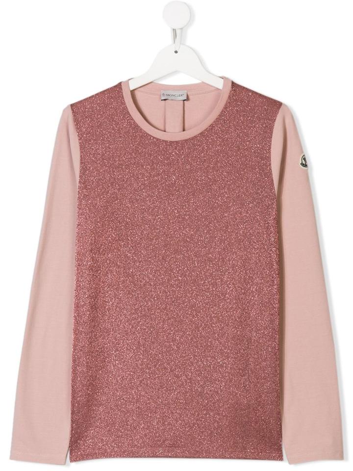 Moncler Kids Lurex Contrast Tee - Pink