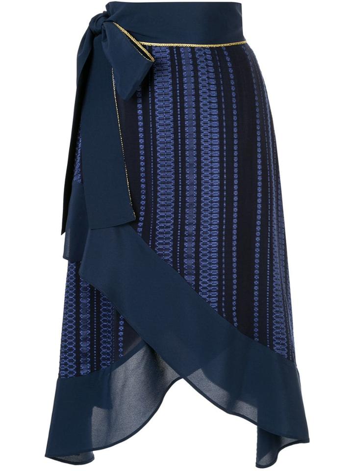 Zeus+dione High Waisted Wrap Skirt - Blue