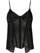 Olivier Theyskens Sheer Open Back Top - Black