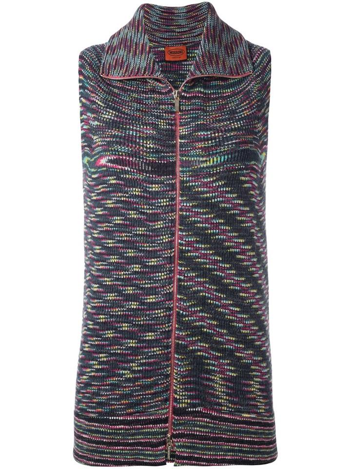 Missoni Static Effect Zipped Cardigan, Women's, Size: 38, Wool