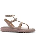Valentino Studded Flat Sandals - Pink & Purple