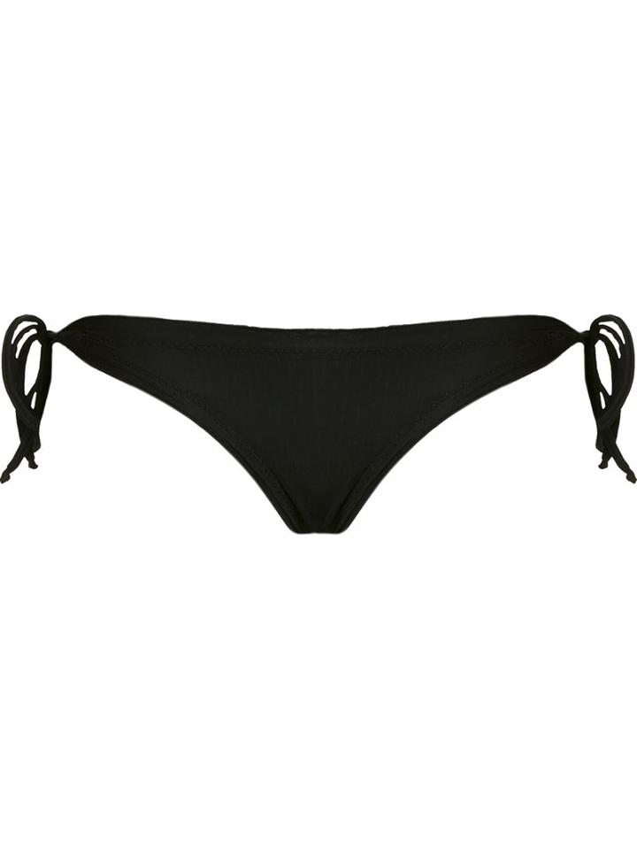 Skinbiquini Ruffled Trim Bikini Bottoms, Women's, Size: G, Black, Polyester/spandex/elastane