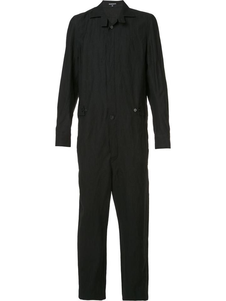 Ann Demeulemeester Working Jumpsuit, Men's, Size: Large, Black, Wool/ramie